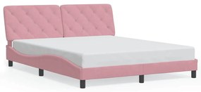 3207934 vidaXL Рамка за легло без матрак, розова, 160x200 см, кадифе