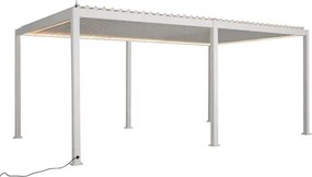 Електрическа пергола Hesperide Evora, Бял алуминий, 6x3.6 m
