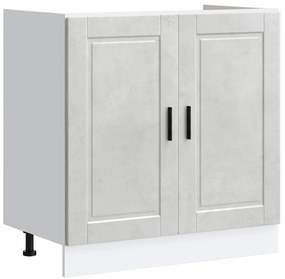853931 vidaXL Шкаф за мивка, Porto, бетонно сив 80x46x81,5см, инженерно дърво