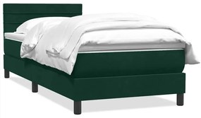 3316290 vidaXL Боксспринг легло с матрак, тъмнозелено, 90x210 см, кадифе
