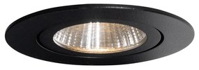 Комплект от 6 вградени спота черни 6,8 см вкл. LED 750 lm димируеми IP65 - Gaius