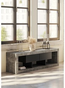 Сиво-черна маса за телевизор от бетон 175x52 cm Nara - TemaHome