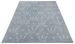 Сив детски килим 160x235 cm Crowns - Hanse Home
