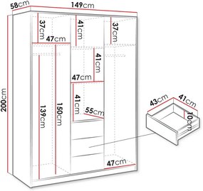 Гардероб Kos 3D 3 врати