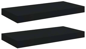 323830 vidaXL Окачени стенни рафтове, 2 бр, черни, 50x23x3,8 см, МДФ