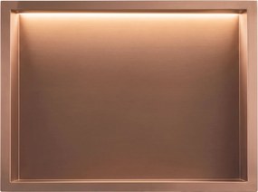 Вграден рафт за баня LED 30x45 brush copper