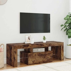 815666 vidaXL ТВ шкаф с LED осветление, опушен дъб, 120x35x40 см