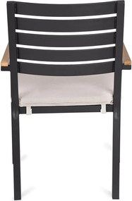 Антрацитен градински стол метален Henna – Bizzotto