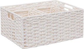 Комплект от 4 коша за съхранение 5five Costa, Хартия, Бели