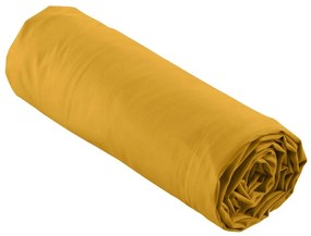 Жълт еластичен чаршаф от памук перкал 180x200 cm Percaline – douceur d'intérieur