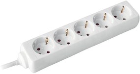 COMMEL Разклонител БЯЛ 5x2P+E с кабел 5 метра / 1.5mm2 - C232-503