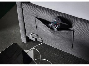 Антрацитно тапицирано детско легло 90x200 cm с място за съхранение с включена подматрачна рамка Cool – Meise Möbel