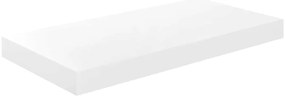 323745 vidaXL Окачен стенен рафт, бял гланц, 50x23x3,8 см, МДФ