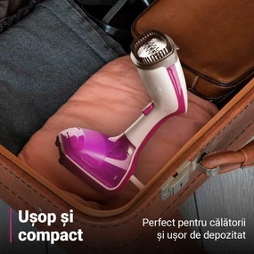 Уред за гладене с пара Oliver Voltz OV51051A, 1000W, 280мл, 10г/мин, Бял/розов