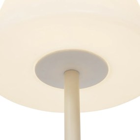 Външна подова лампа бежова с бял абажур IP65 - Virginia