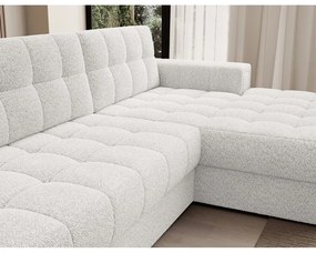 Кремав сгъваем ъглов диван от прежда с примки от букле (десен ъгъл) Blezalt – ELTAP