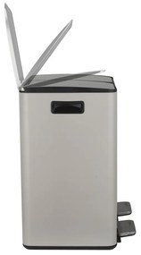 Кафяво-сиво стоманено кошче за боклук 2x20 l за рециклиране с педал Aliya – Spirella