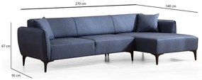 Син ъглов диван , десен ъгъл Belissimo – Balcab Home