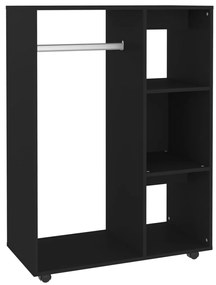808514 vidaXL Гардероб, черен, 80x40x110 см, инженерно дърво