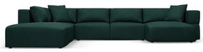 Зелен ъгъл U-образен диван, ляв ъгъл Esther – Milo Casa