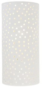 Винтидж стенна лампа бял гипс цилиндрична форма - Mahou