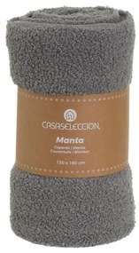 Сиво одеяло от шерпа 130x160 cm Sherpa Bouclé – Casa Selección
