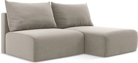 Кафяво-сив кадифен сгъваем/с място за съхранение ъглов диван (десен ъгъл) Kalena – Makamii