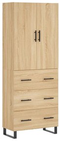 3195870 vidaXL Висок шкаф, дъб сонома, 69,5x34x180 см, инженерно дърво