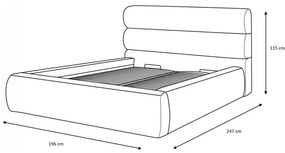 Бежово тапицирано двойно легло с място за съхранение с решетка 160x200 cm Jagna - Bobochic Paris