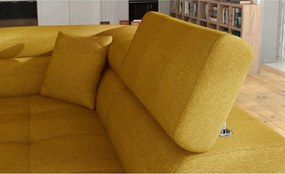 Жълт разтегателен ъглов диван с място за съхранение (десен ъгъл L форма) Anton – ELTAP