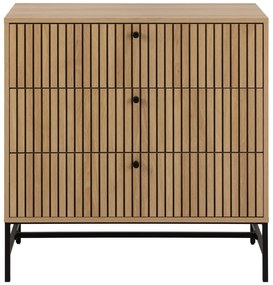 Скрин от дъбов декор в естествен цвят 81x80x40 cm Albany – Actona