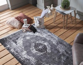Сив килим с шарка в ориенталски стил Ширина: 120 см | Дължина: 170 см