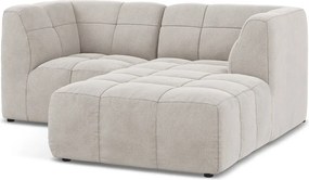 Бежов кадифен ъглов диван (десен ъгъл) Aloha – Makamii