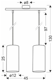 Висяща лампа в естествен цвят ø 12 cm Aragona - Candellux Lighting
