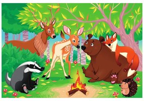 Самозалепващ тапет – Мечка и неговите приятели