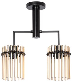 Висящ полилей 2xE27/60W/230V черен/опушен