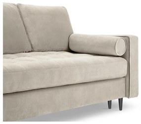 Бежов кадифен разтегателен диван Santo - Milo Casa