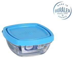 Херметическа Кутия за Обяд Duralex Freshbox Син Квадратек (150 ml) (9 x 9 x 4 cm)