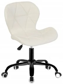 Ергономичен въртящ се офис стол - екокожа Бял
