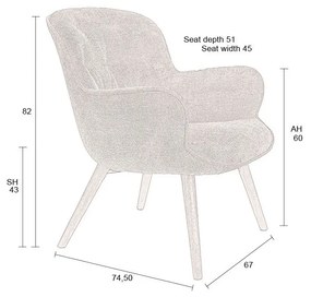 Тъмнолилаво кадифено кресло Lenn – Dutchbone