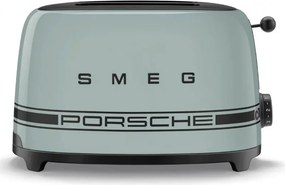 Тостер за хляб SMEG 50's Style Porsche TSF01PSGEU, 950W, 2 филии, 6 нива, Тавичка за трохи, Вграден кабел, Неръждаема стомана, Зелен