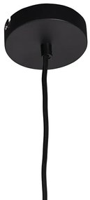 Висяща лампа с тапициран абажур от кадифе в цвят таупе със злато 35 см - Combi