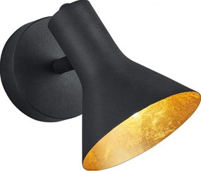 Черна метална стенна лампа ø 11 cm Nina – Reality