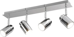 Метален прожектор в лъскаво-сребрист цвят 19x52 cm Angelo - Trio