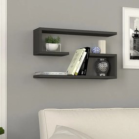 Меламинов рафт Jenika в антрацитен цвят 60x14,5x18см.