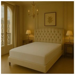 Бял еластичен чаршаф от памук Renforcé 200x140 cm Ranforce – Mila Home Luxury