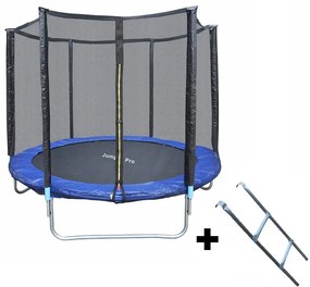 Jump Pro градински батут 3,05 м (10ft) син с мрежа и стълба