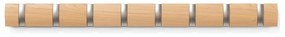 Стенна закачалка от ясенова дървесина в естествен цвят Flip - Umbra