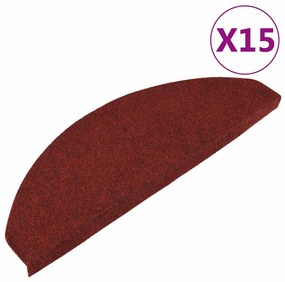 136398 vidaXL Самозалепващи стелки за стъпала, 15 бр, 65x22,5x3,5 см, червени