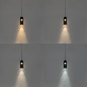 Модерен черен висулка за релсова система 1-фазен с LED - Magnetic Vance